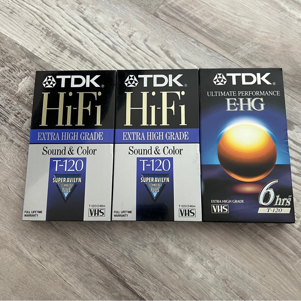 3 Pack - 1 TDK Ultimate Performance EHG T-120 & 2 TDK Hi-Fi Extra High Grade NEW